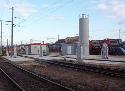 Installations de distribution de sable fixe de Neu Railways (pour le remplissage des sablières des locomotives)